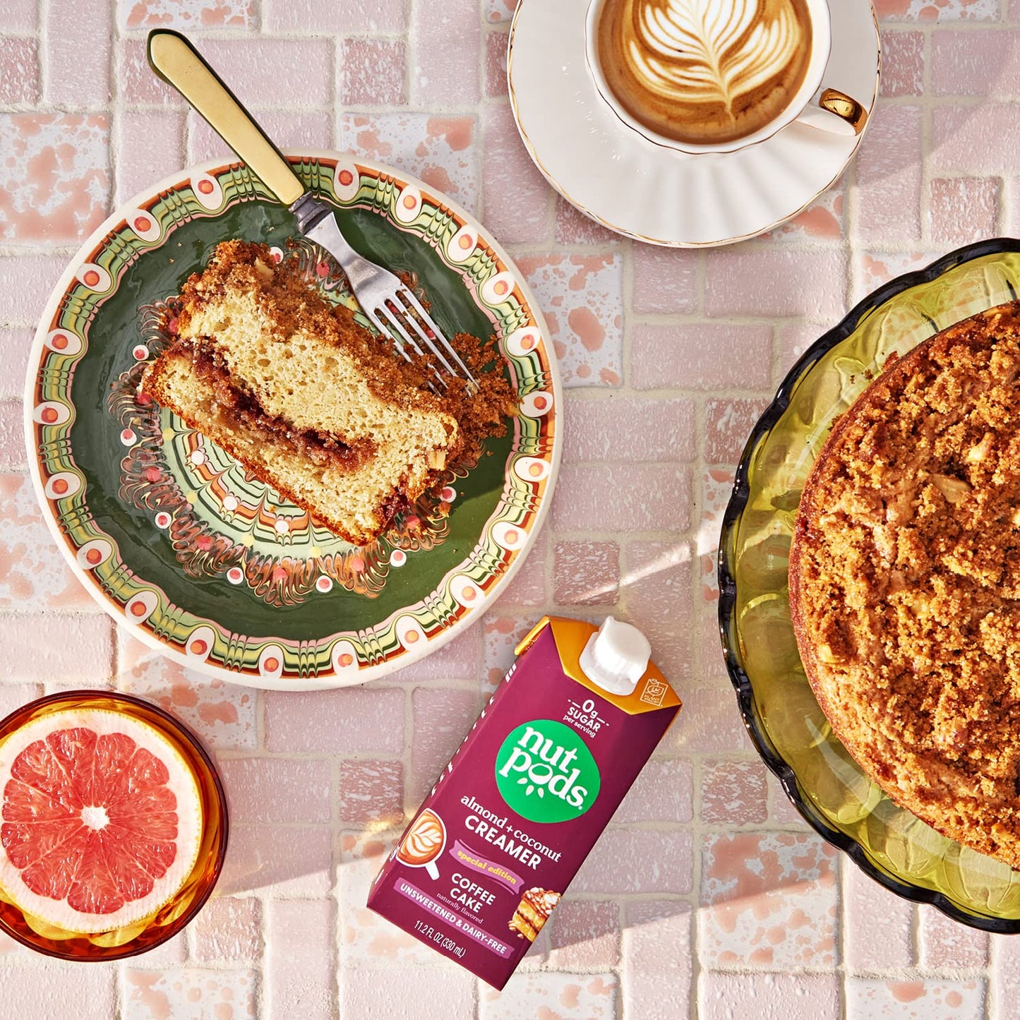 Coffee Cake Unsweetened Dairy-Free Creamer, Made from Almonds and Coconuts, Whole30, Keto, Gluten Free, Non-Gmo, Vegan, Kosher (3-Pack)