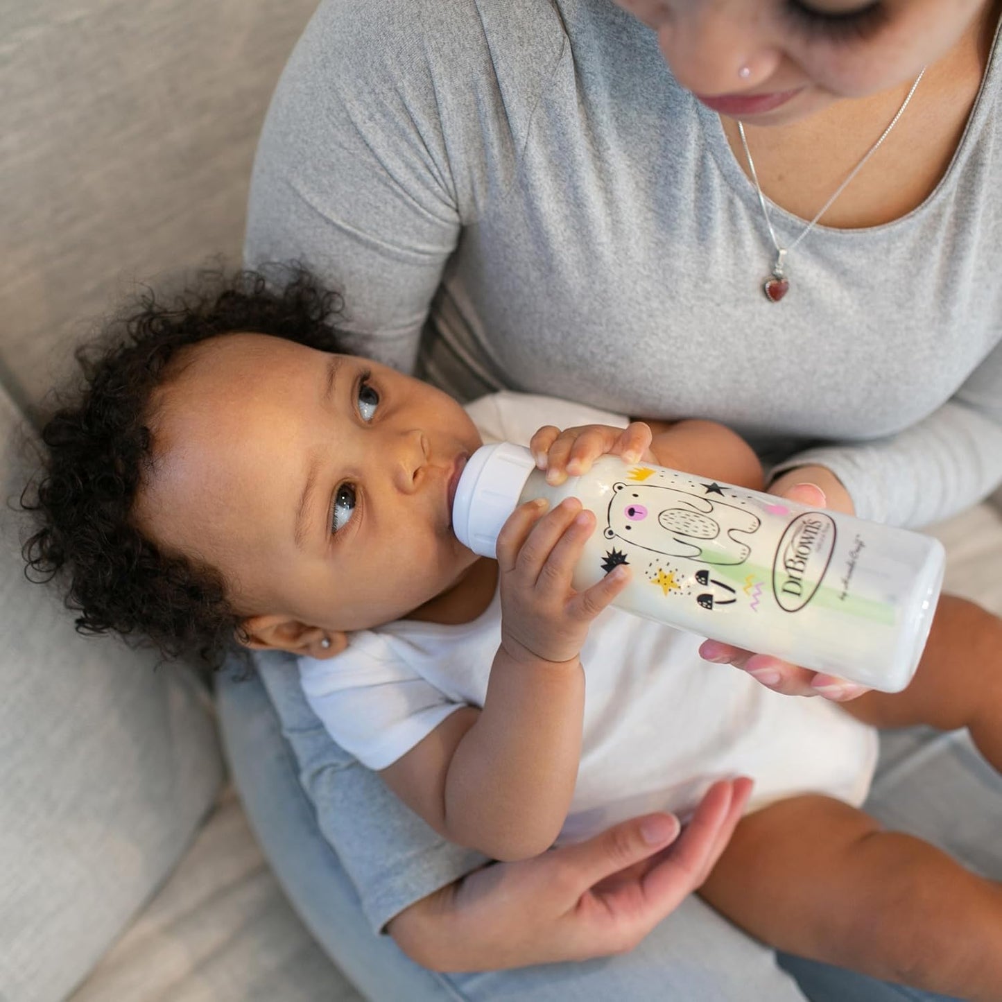 Natural Flow Anti-Colic Options+ Narrow Baby Bottle, Bear & Owl, 8 Oz/250 Ml, with Level 1 Slow Flow Nipple, BPA Free, 0M+, 2-Pack