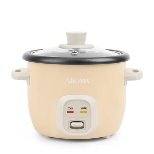 Aroma 1-Qt Mini Rice Cooker 2-Cup Uncooked Soup Oatmeal Auto Keep-Warm Milk Tea