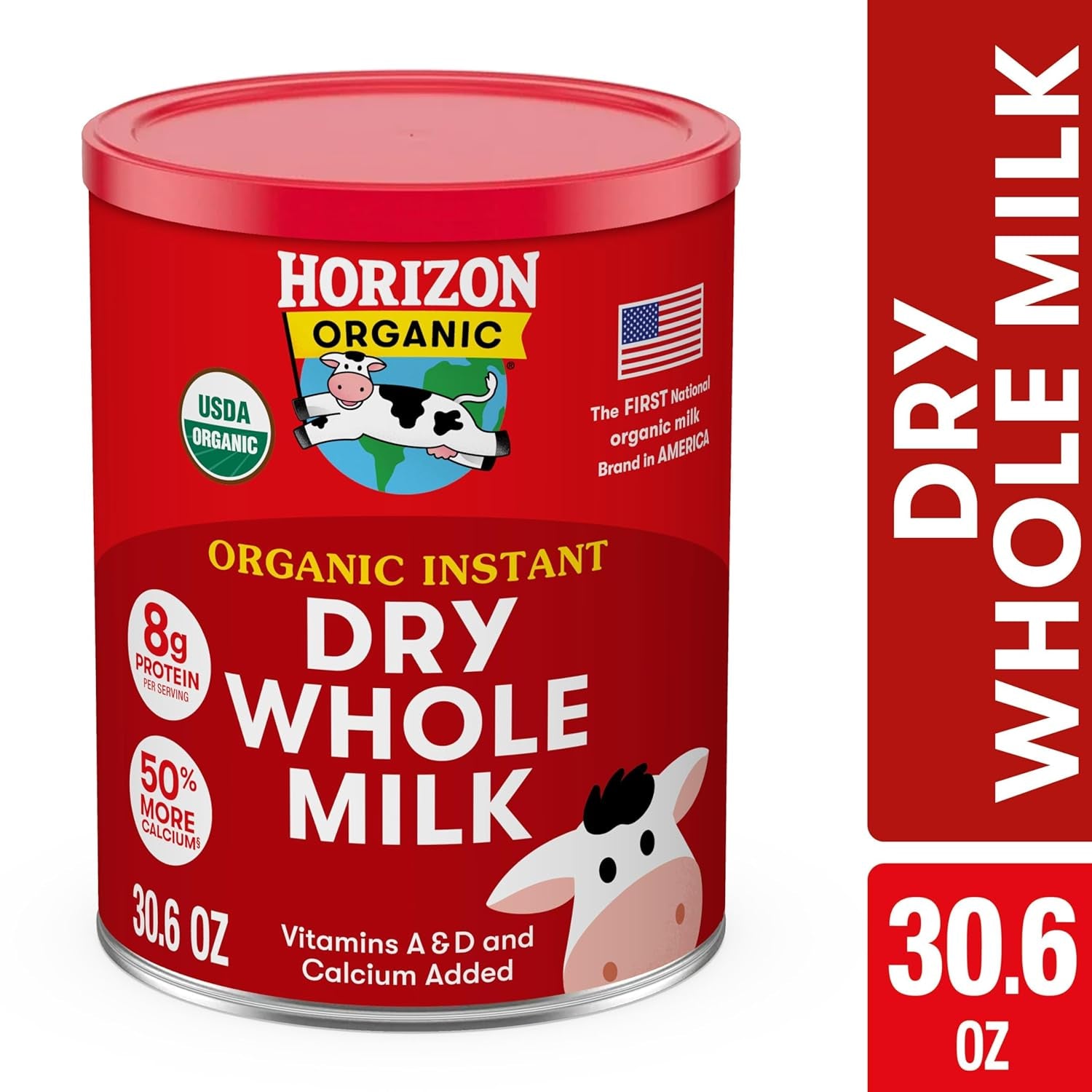 Instant Dry Whole Milk Powder, 30.6 Oz, USDA Organic, Non-Gmo, Shelf Stable, Great for Baking, Cooking, Beverages, Emergency Storage, Pantry Essential