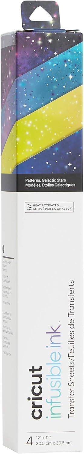 Infusible Ink Transfer Sheets -4 Sheets 12" X 12" - Galactic Stars Pattern - for  Easypress, Maker, Explore Air 2