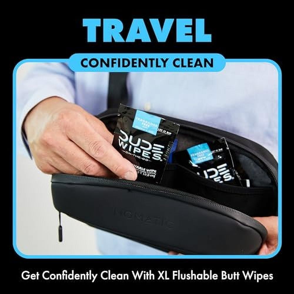 Flushable Wet Wipes (2 Packs, 30 Wipes Each) Individually Wrapped for Travel, Unscented Wet Wipes with Vitamin-E & Aloe, Septic and Sewer Safe