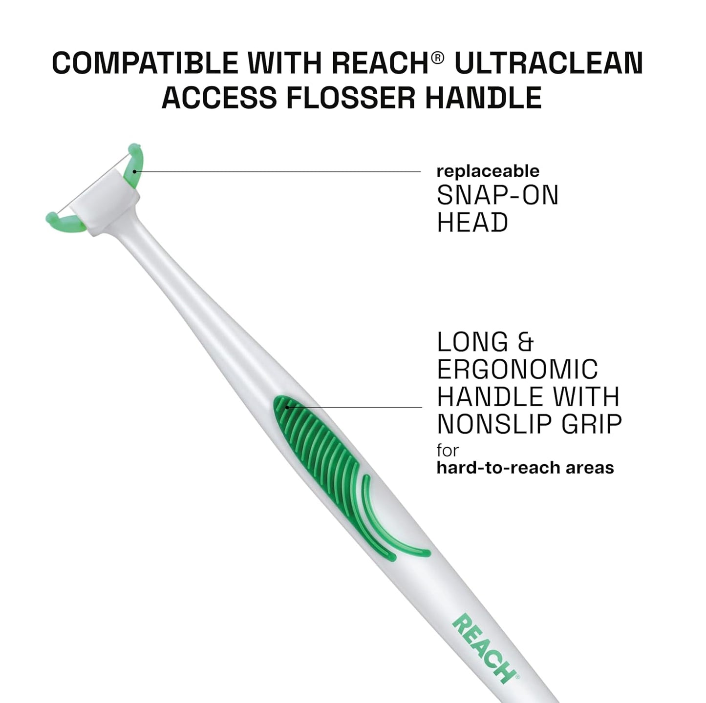 Ultraclean Access Flosser Refill Heads, Mint, Plaque Remover for Teeth, Shred Resistant, for Hard to  Areas, Oral Care, PFAS Free, for Adults & Kids, 1 Pack, 28 Count