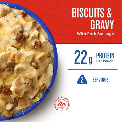 Biscuits & Gravy | Freeze Dried Backpacking & Camping Food | 2 Servings