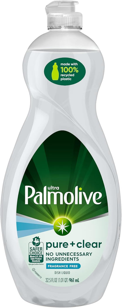 Ultra Dishwashing Liquid Dish Soap, Pure + Clear Fragrance Free - 32.5 Fluid Ounce (Packaging May Vary)