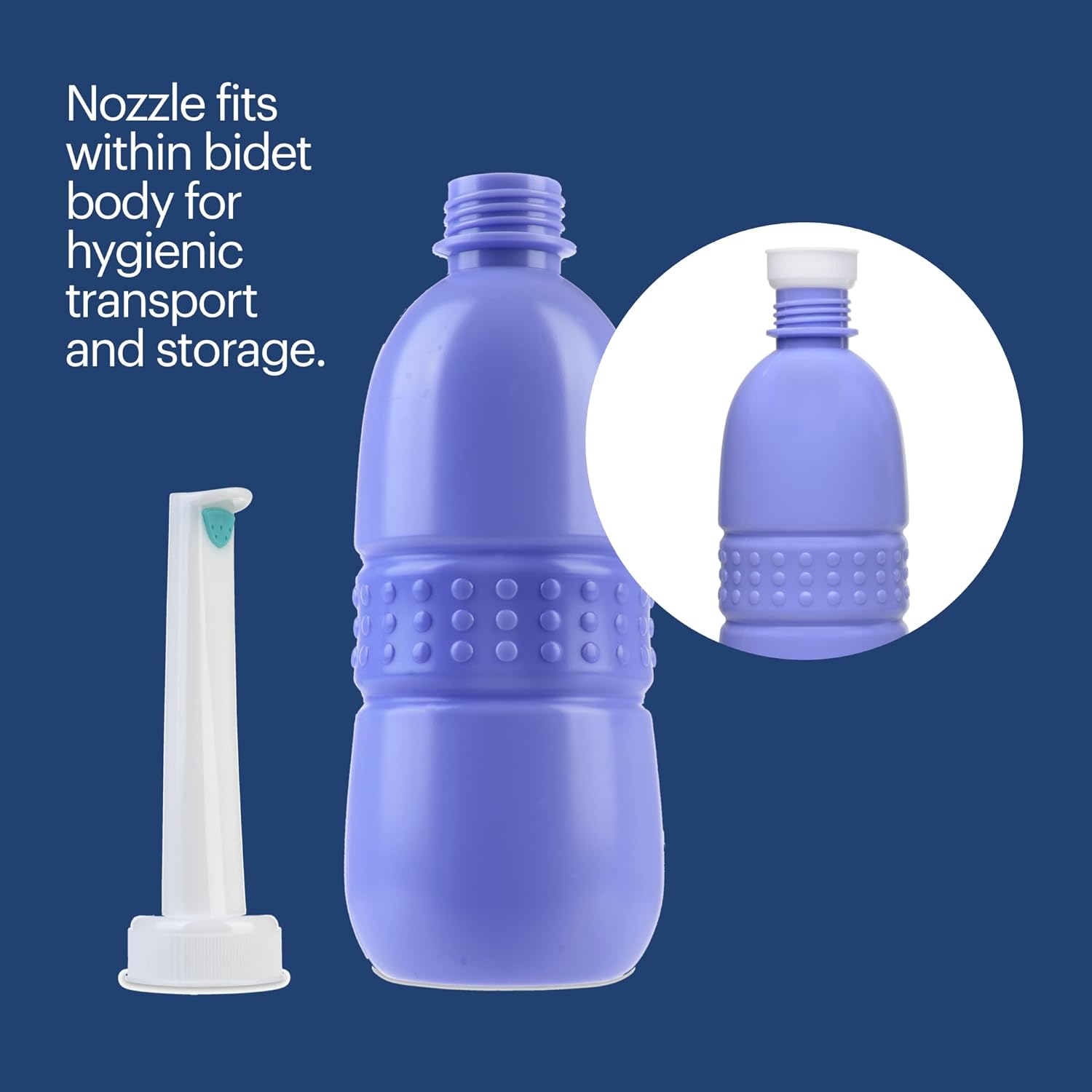 Gospa Travel Bidet GS-70 Easy-To-Use Portable Bidet with Convenient Nozzle Storage, Travel Bag, 400 Ml Capacity, and Angled Nozzle Spray