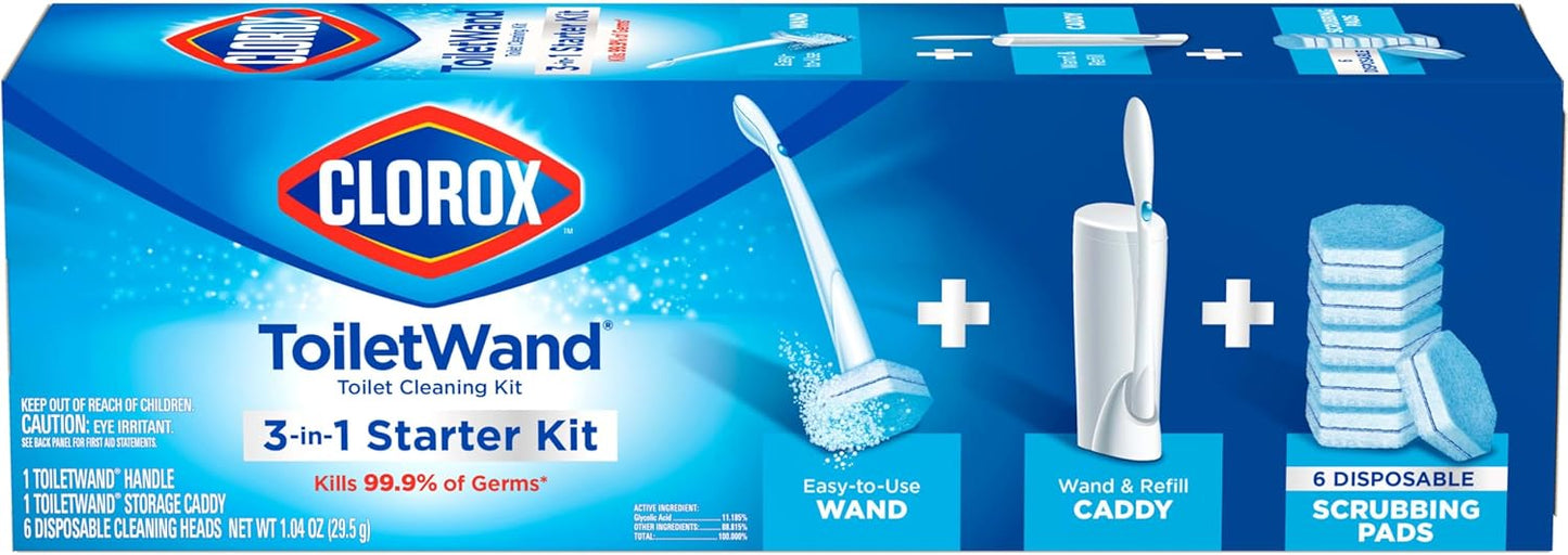 Toiletwand Toilet Bowl Cleaner- Toilet Brush, Storage Caddy and 6 Disinfecting Refill Heads