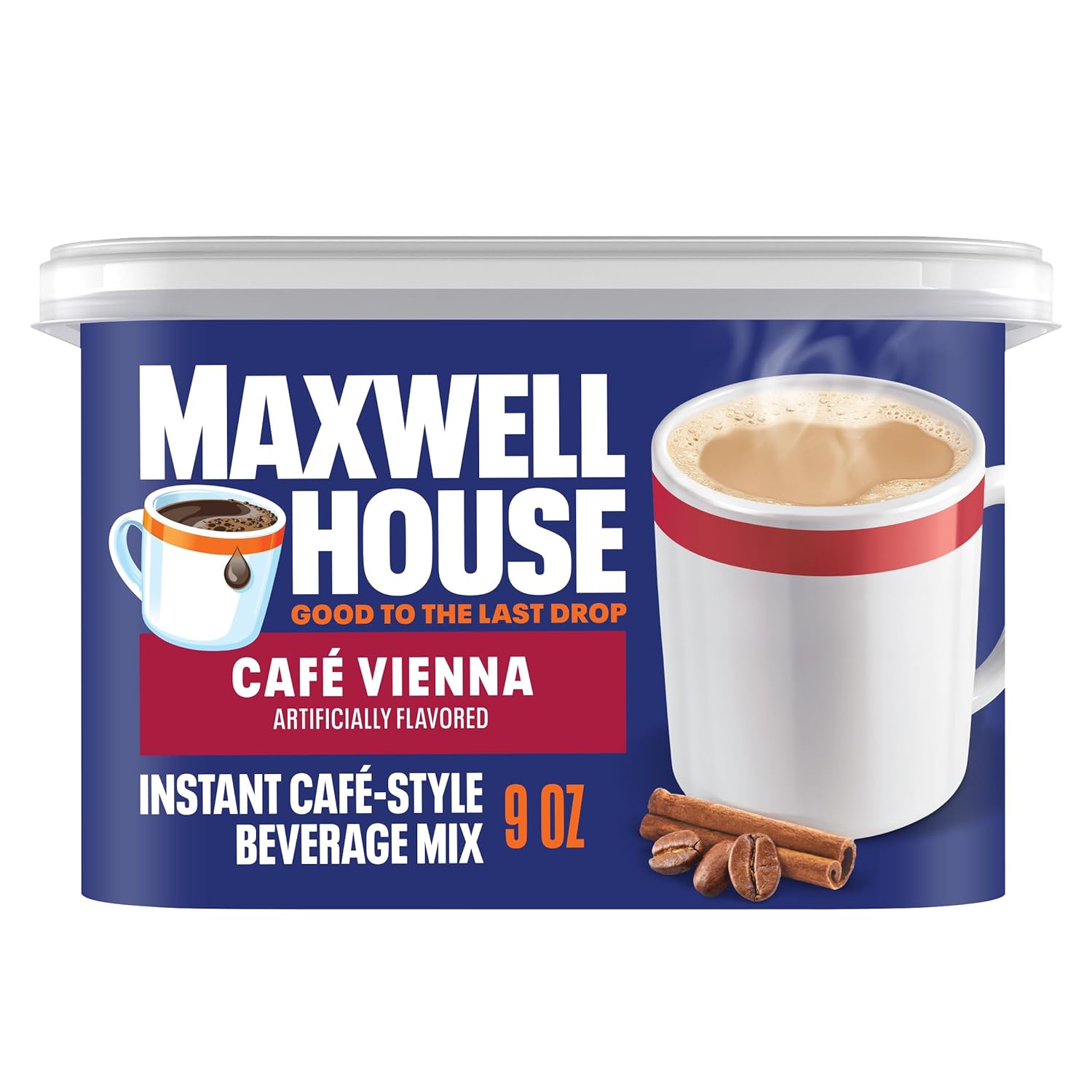 Instant Cafe-Style Beverage Mix, Easy to Prepare, 1 Canister, for Quick Morning Coffee or Afternoon Treat, Cafe Vienna, Kosher Dairy, 9 Oz