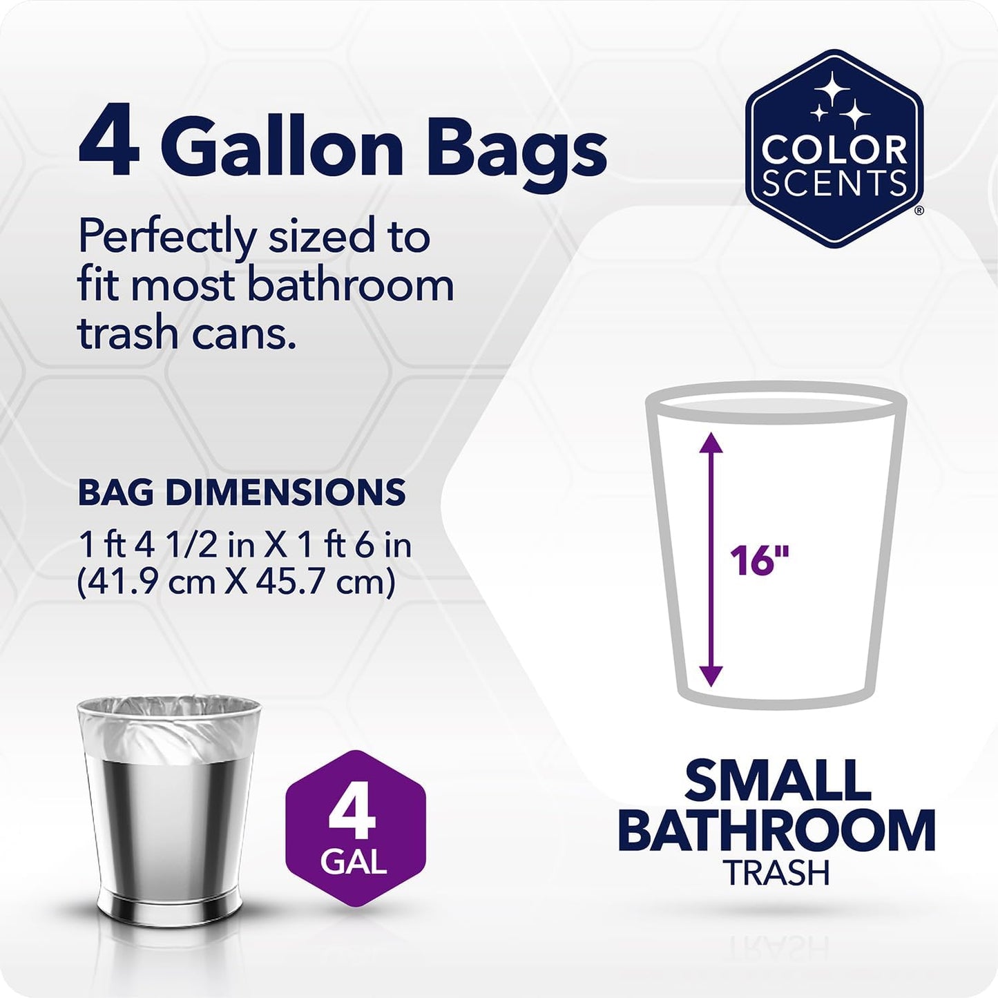 Small Trash Bags - 4 Gallon, 80 Bags (2 Pack of 80 Count), Twist Tie - Lavender Bag in Lavender Scent