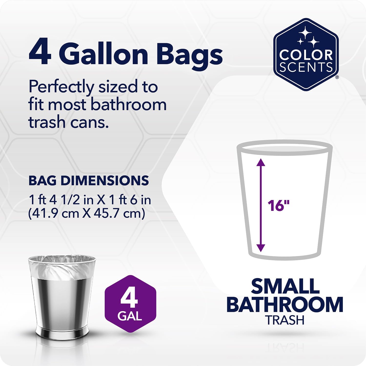 Small Trash Bags - 4 Gallon, 80 Bags (2 Pack of 80 Count), Twist Tie - Lavender Bag in Lavender Scent