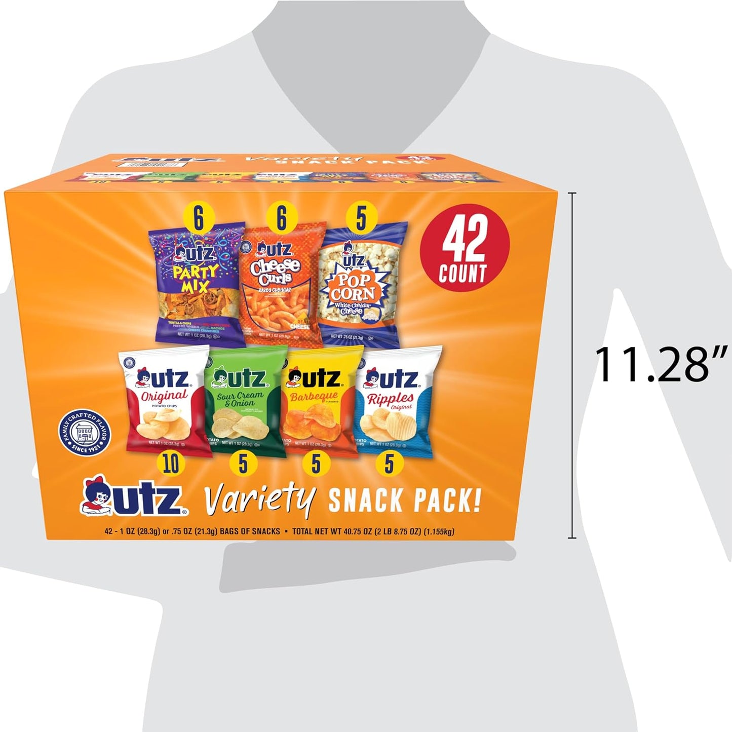 Snack Variety Pack Individual Snacks, Includes Potato Chips, Cheese Curls, Popcorn, and Party Mix, Crunchy Travel Snacks for Lunches, Vending Machines, and Enjoying on the Go (Pack of 42)