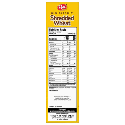 Shredded Wheat Big Biscuit, Whole Grain, Non-Gmo, Heart Healthy Breakfast Cereal, 15 Oz