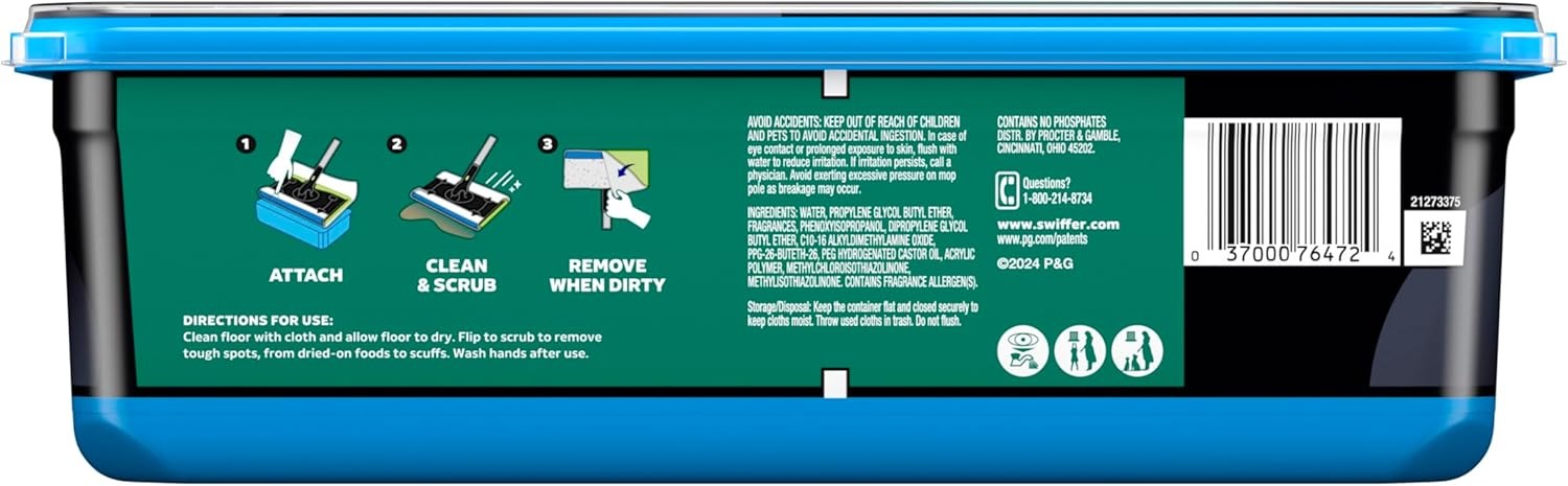 Sweep + Mop, Wet Pads Refill, Floor Cleaner, Cleaning Cloths, Heavy Duty, Fresh, 20Ct