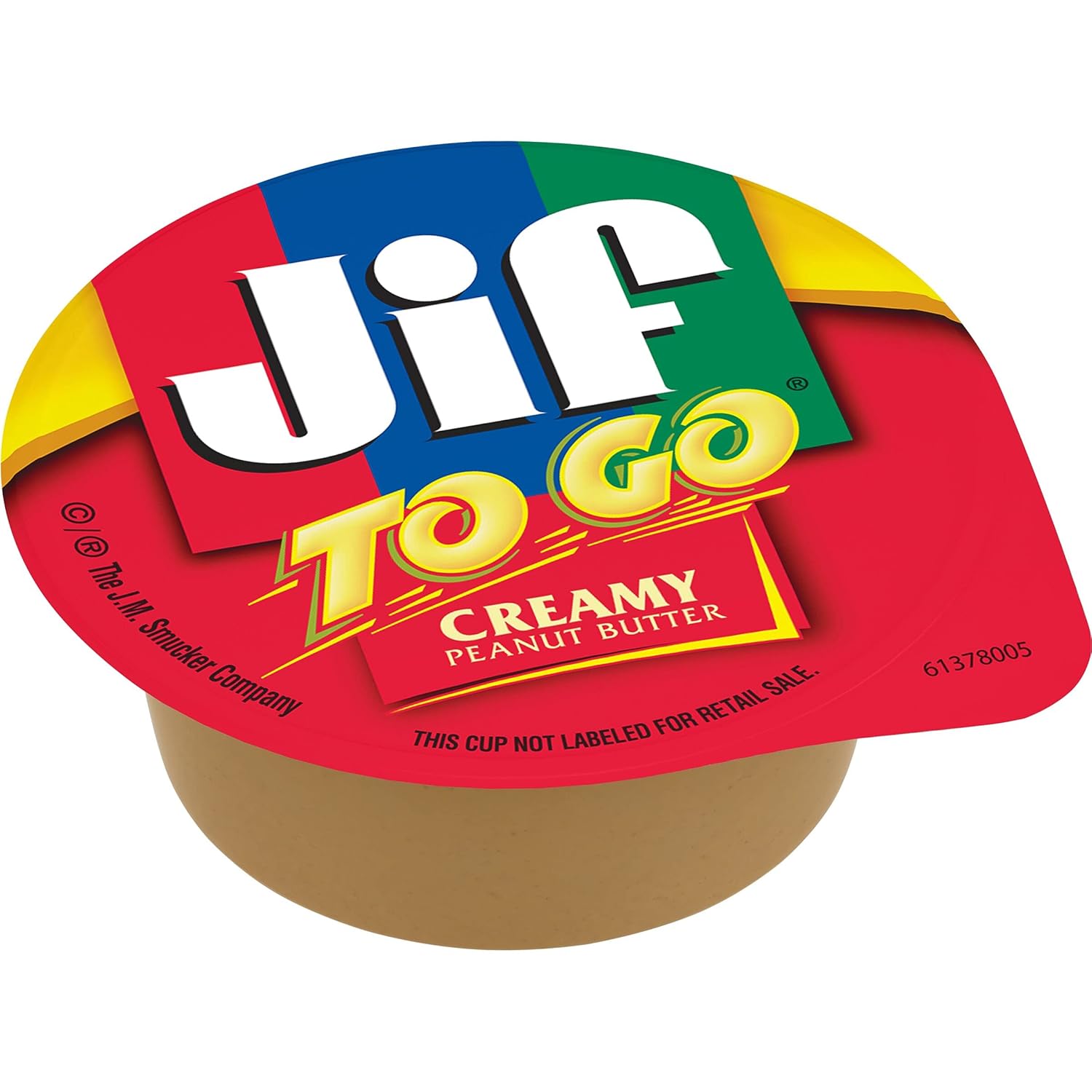to Go Creamy Peanut Butter, 8- 1.5 Ounce Cups, Smooth and Creamy Texture, Snack Size Packs