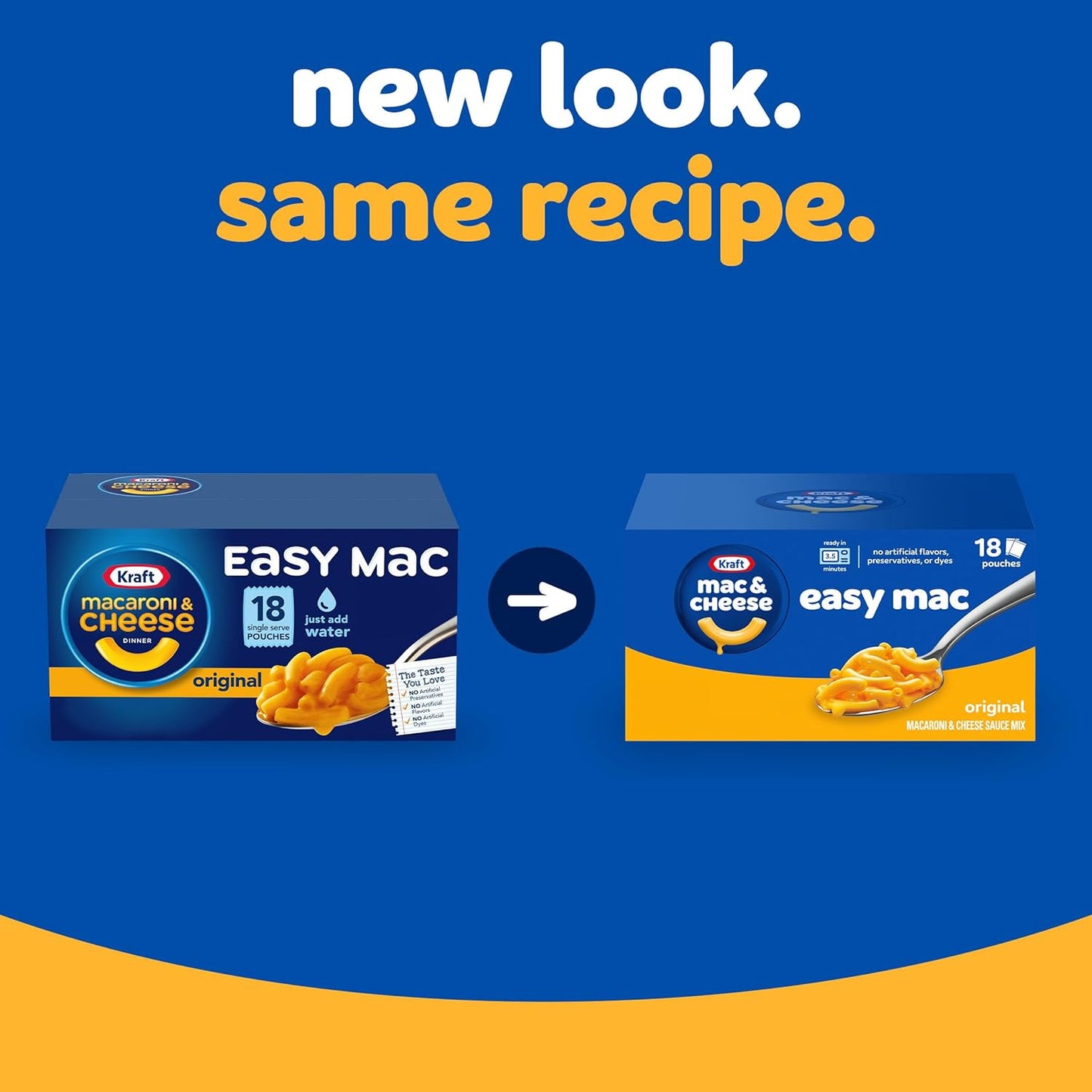 Kraft Easy Mac Original Mac & Cheese Macaroni and Cheese Dinner Microwavable Dinner, 18 Ct Packets
