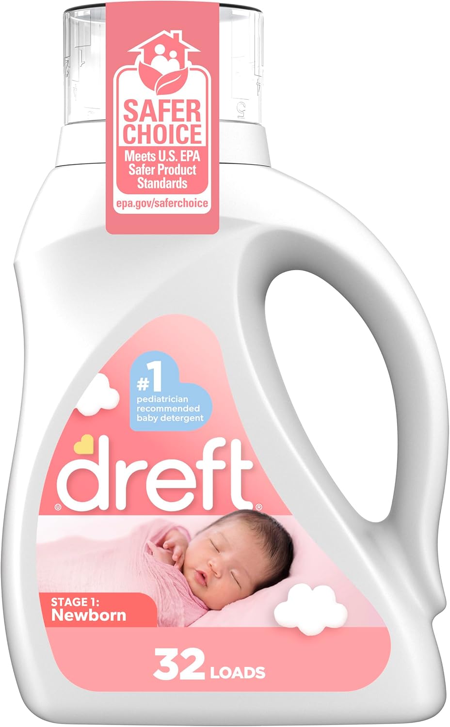 Stage 1 Newborn Baby Liquid Laundry Detergent, Gentle on Sensitive Skin, HE Compatible, 32 Loads