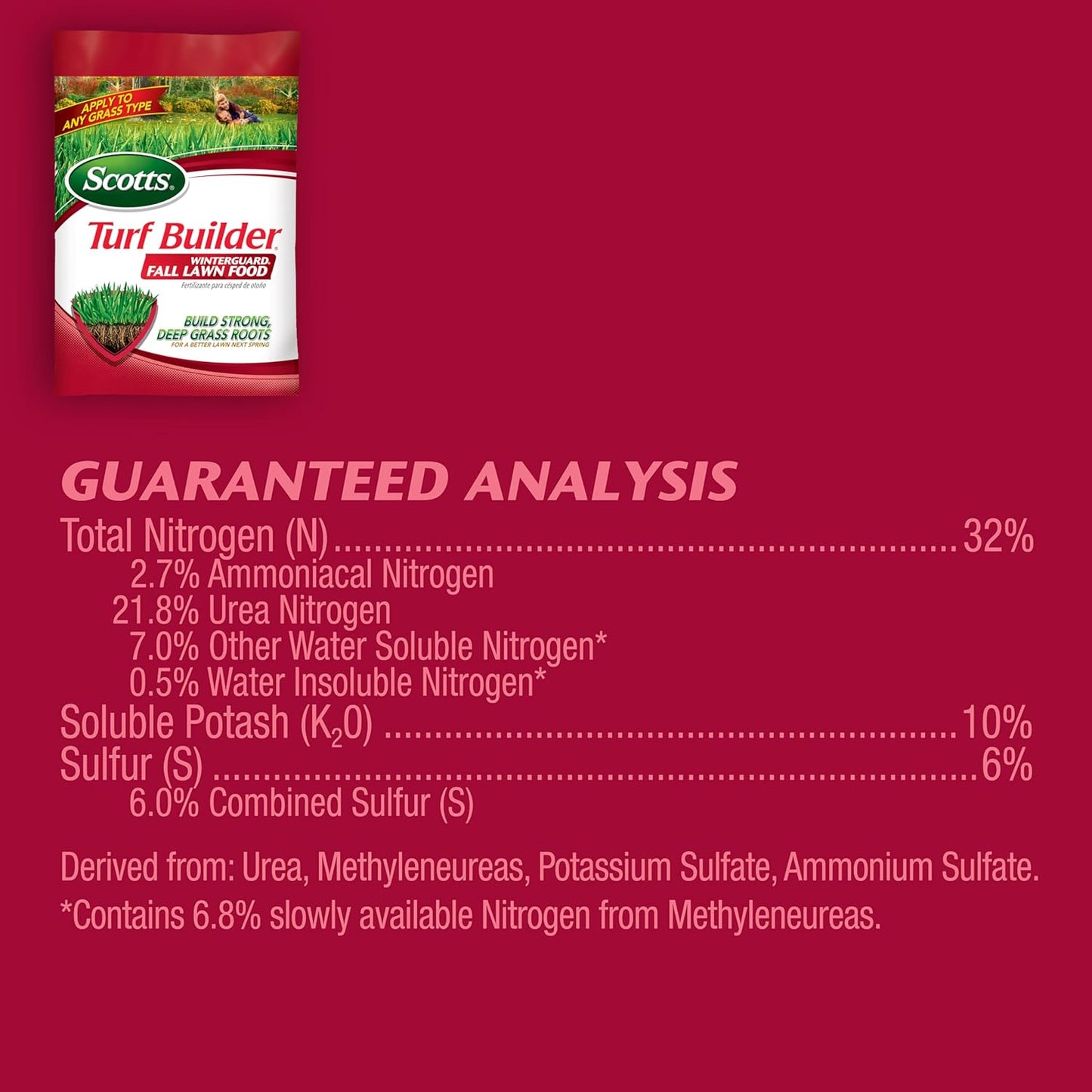 Turf Builder Winterguard Fall Lawn Fertilizer for All Grass Types, 5,000 Sq. Ft., 12.5 Lbs.