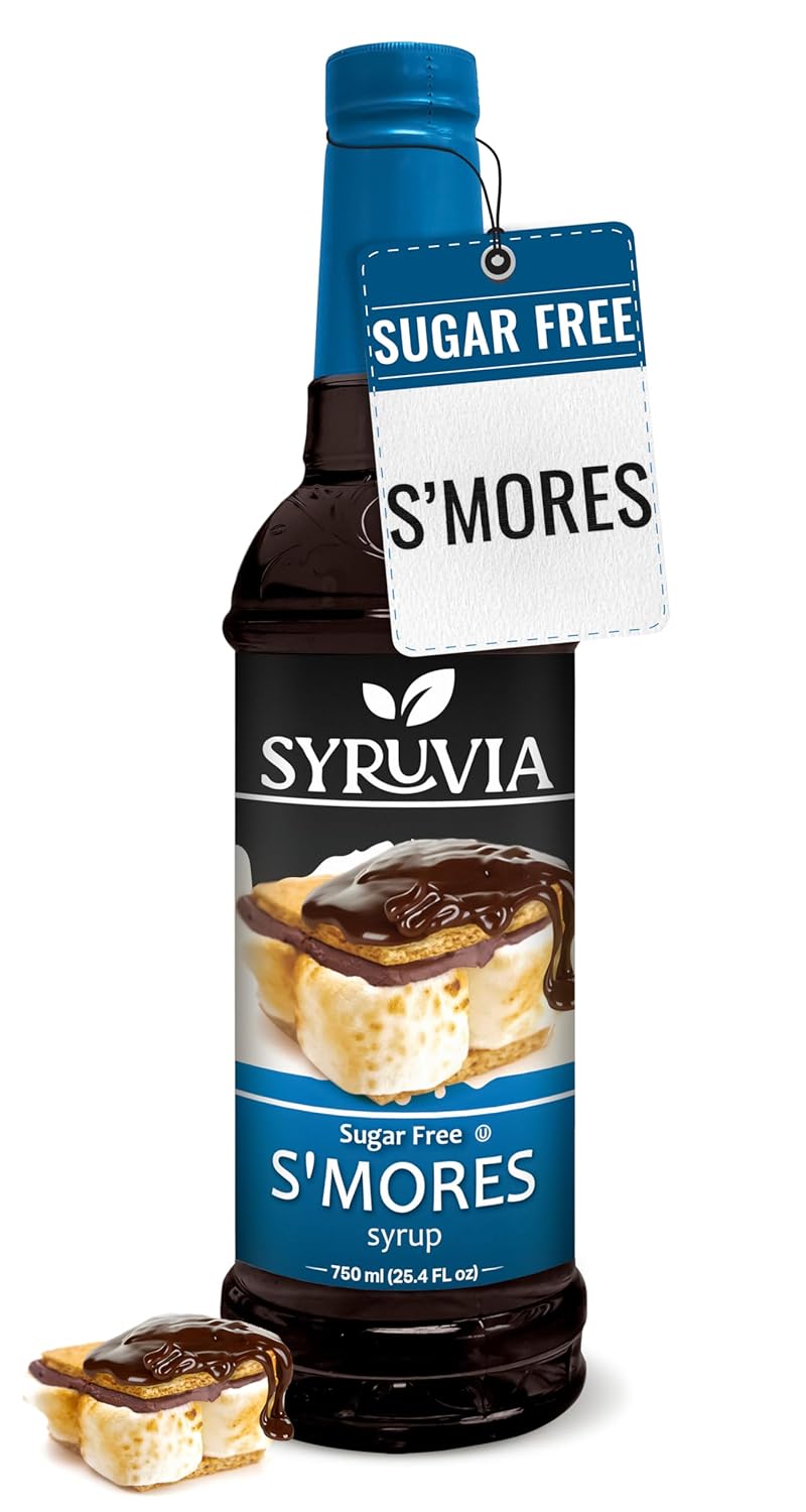 Sugar Free Coffee Syrup, S'Mores Flavored Syrup for Drinks, Lattes, and Desserts – 25.4 Fl Oz