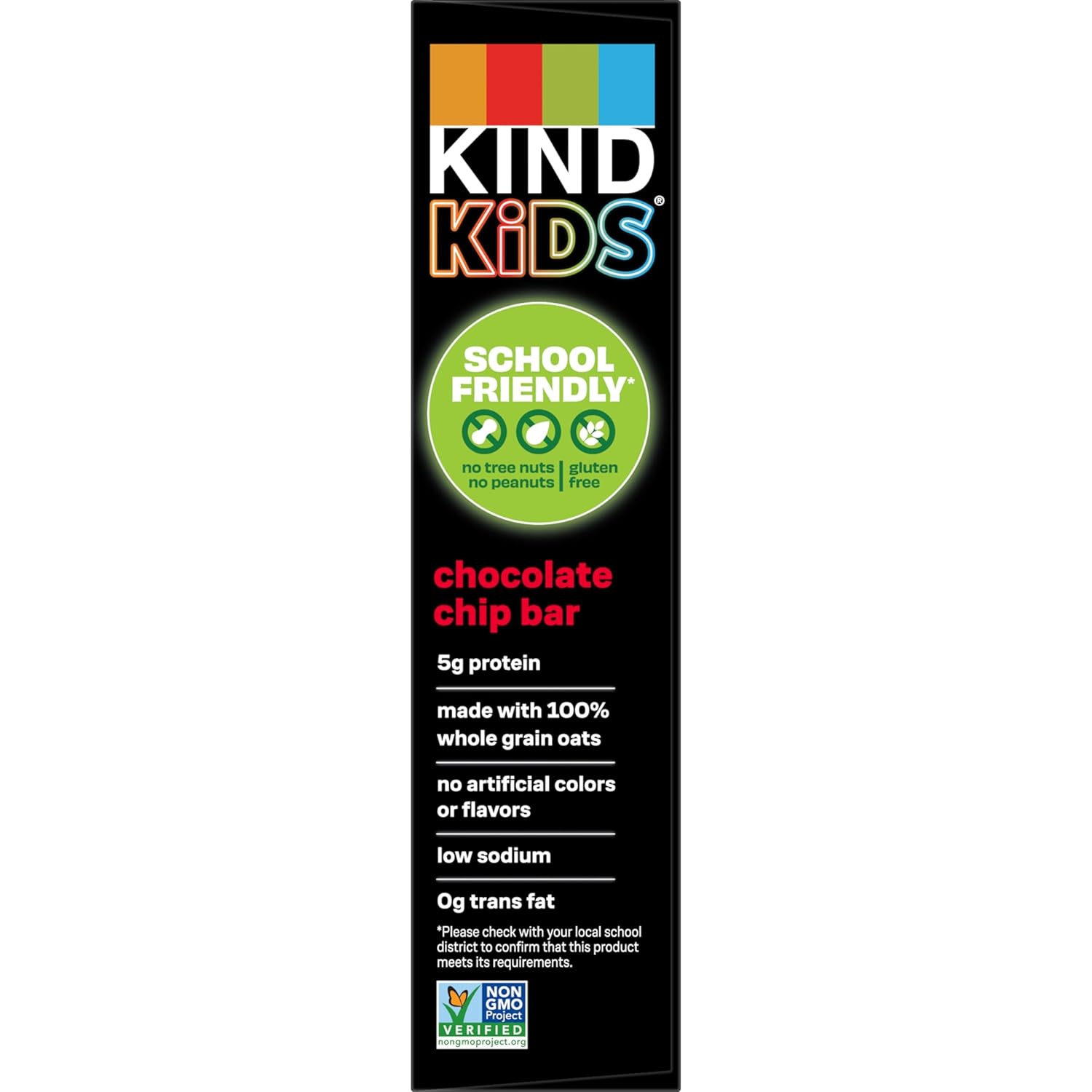 Kids Snacks, Chocolate Chip Bar, Tree Nut and Peanut Free, Gluten Free, Whole Grains and Oats, 5G Protein, 5 Count