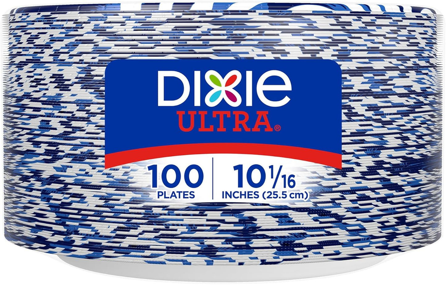 Ultra, Large Paper Plates, 10 Inch, 100 Count, 3X Stronger*, Heavy Duty, Microwave-Safe, Soak-Proof, Cut Resistant, Disposable Plates for Heavy, Messy Meals