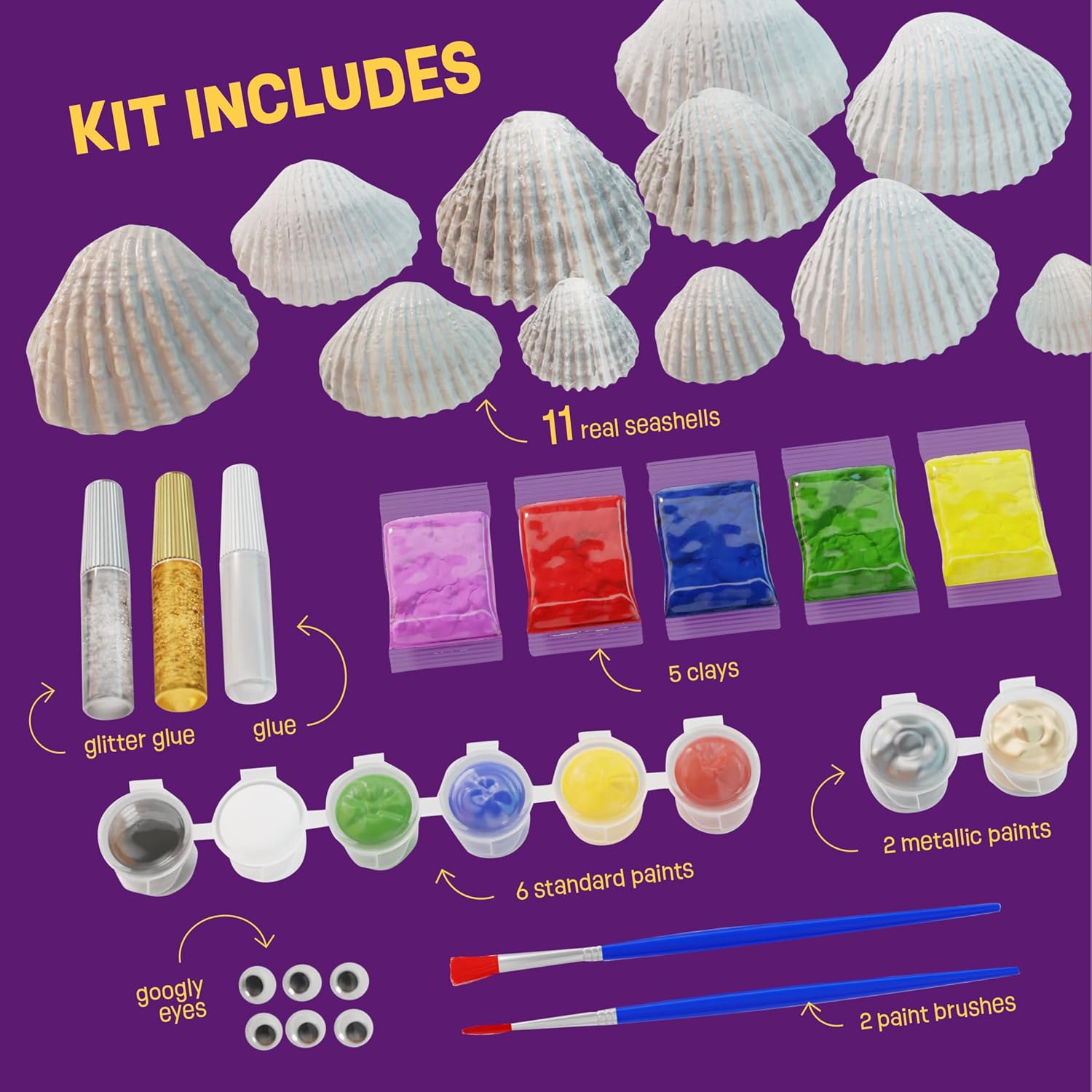 Kids Sea Shell Painting Kit - Arts & Crafts Christmas Gifts for Boys and Girls - Craft Activities Kits - Creative Art Activity Gift Toys for Age 6, 7, 8, 9, 10, 11 & 12 Year Old 8-12