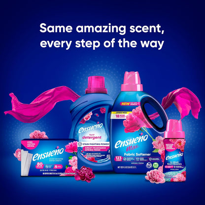 Max Liquid Fabric Softener - Spring Fresh Scent - 125 Fl Oz - Color-Safe Fabric Softener Liquid - Softens 123 Loads - Reduces Wrinkles & Static