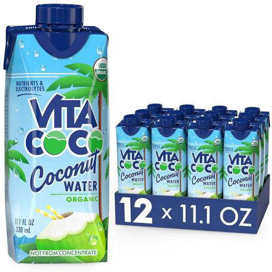 Coconut Water, Pure Organic | Refreshing Coconut Taste | Natural Electrolytes | Vital Nutrients | 11.1 Oz (Pack of 12)