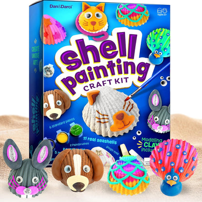 Kids Sea Shell Painting Kit - Arts & Crafts Christmas Gifts for Boys and Girls - Craft Activities Kits - Creative Art Activity Gift Toys for Age 6, 7, 8, 9, 10, 11 & 12 Year Old 8-12