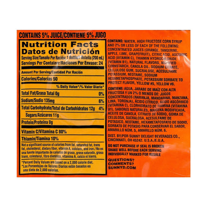 Tangy Original Orange Flavored Citrus Punch, 6.75 Oz., 24/Pack (01286)