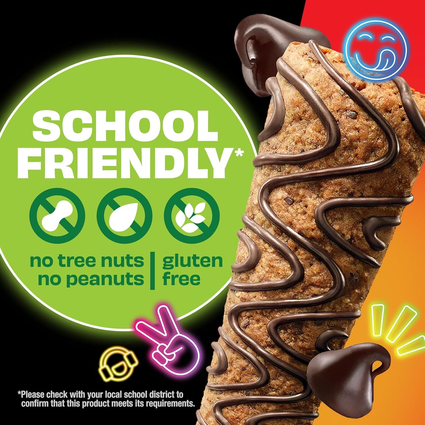 Kids Snacks, Chocolate Chip Bar, Tree Nut and Peanut Free, Gluten Free, Whole Grains and Oats, 5G Protein, 5 Count