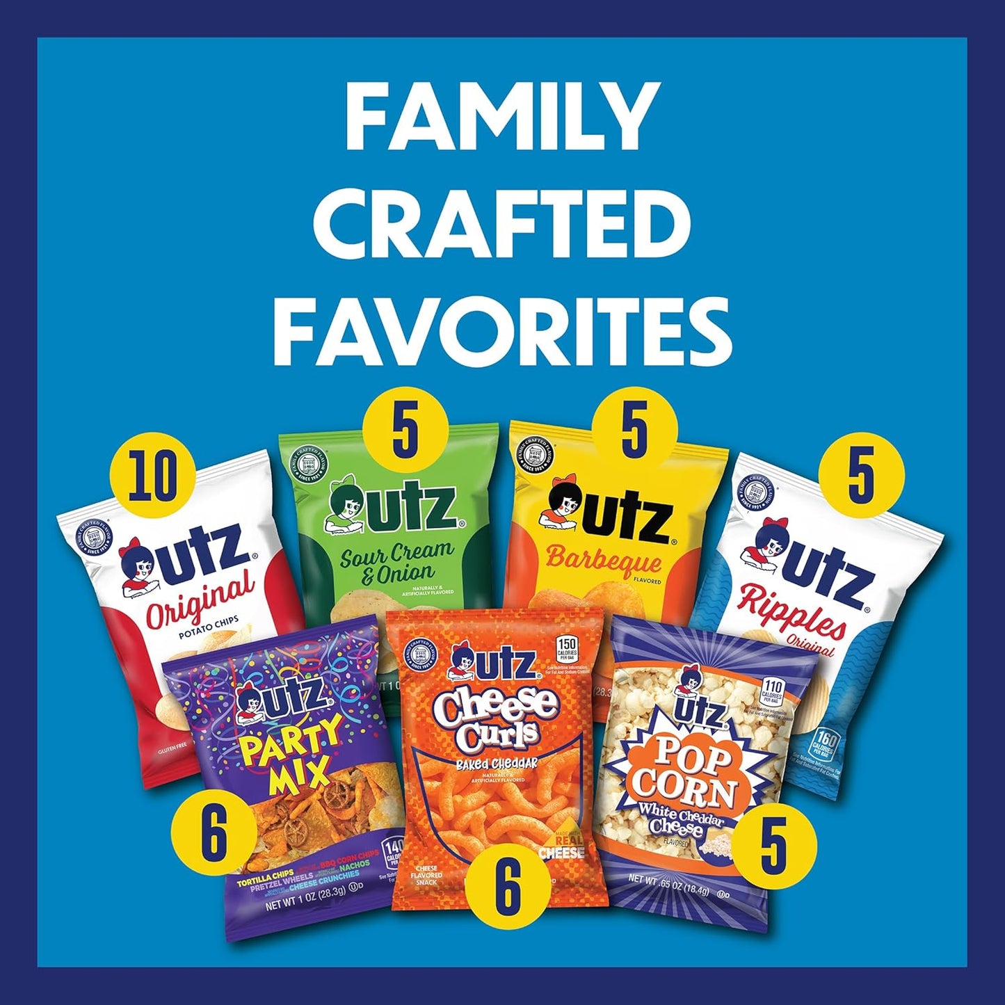 Snack Variety Pack Individual Snacks, Includes Potato Chips, Cheese Curls, Popcorn, and Party Mix, Crunchy Travel Snacks for Lunches, Vending Machines, and Enjoying on the Go (Pack of 42)