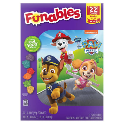 Fruity Snacks, PAW Patrol, Assorted Fruit, Flavored Snacks, 0.8 Oz 22 Ct