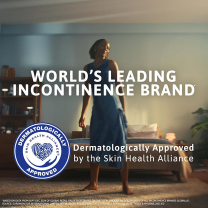 Sensitive Care Extra Coverage Overnight Incontinence Pads for Women, Bladder Control and Postpartum, Aloe and Vitamin E Infused, 48 Count