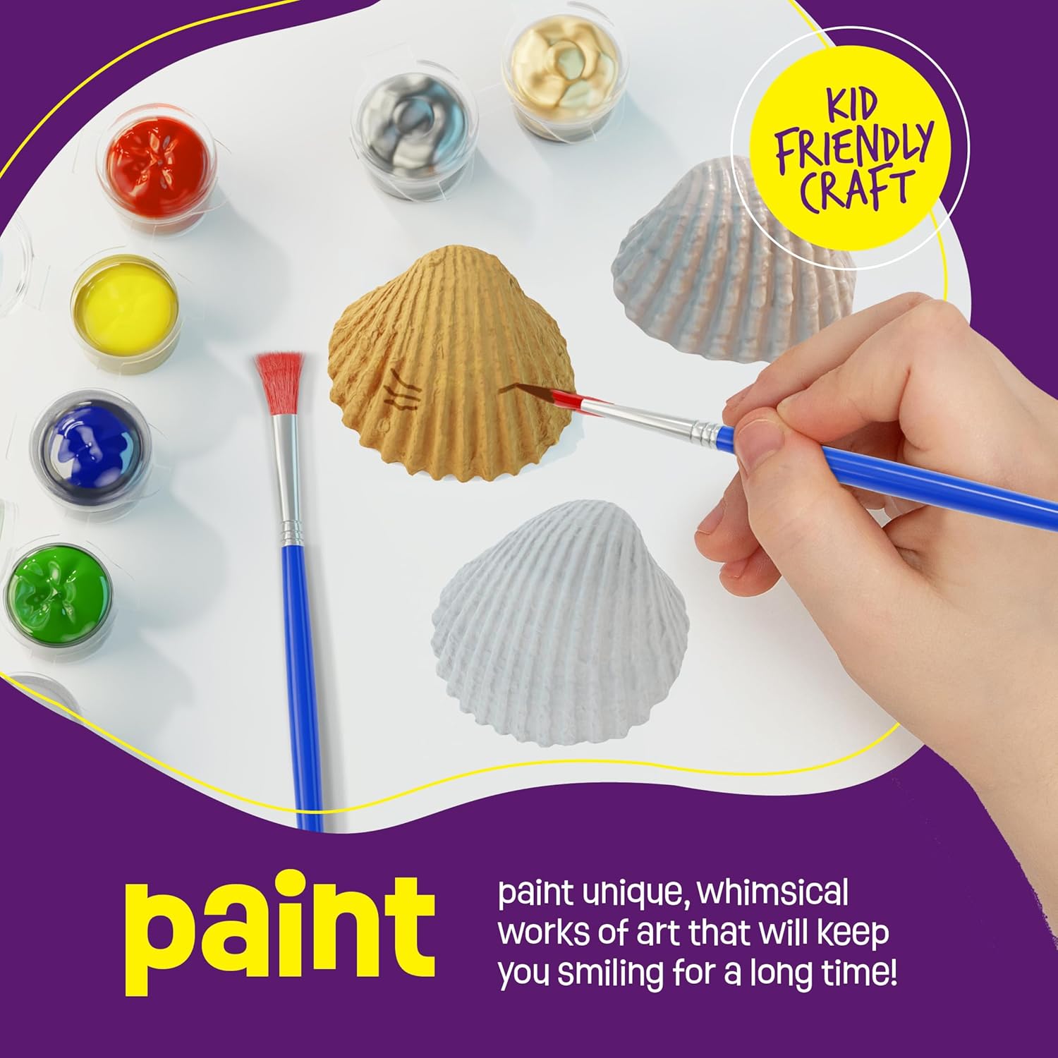 Kids Sea Shell Painting Kit - Arts & Crafts Christmas Gifts for Boys and Girls - Craft Activities Kits - Creative Art Activity Gift Toys for Age 6, 7, 8, 9, 10, 11 & 12 Year Old 8-12