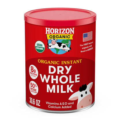 Instant Dry Whole Milk Powder, 30.6 Oz, USDA Organic, Non-Gmo, Shelf Stable, Great for Baking, Cooking, Beverages, Emergency Storage, Pantry Essential