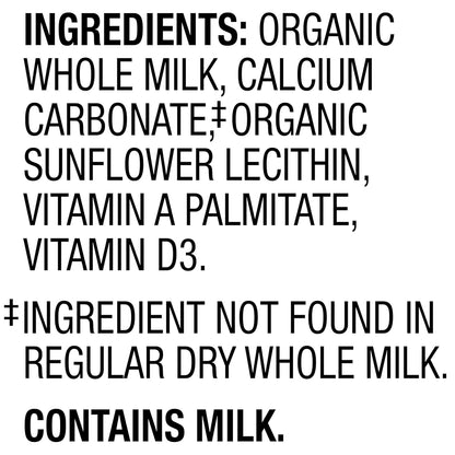 Instant Dry Whole Milk Powder, 30.6 Oz, USDA Organic, Non-Gmo, Shelf Stable, Great for Baking, Cooking, Beverages, Emergency Storage, Pantry Essential