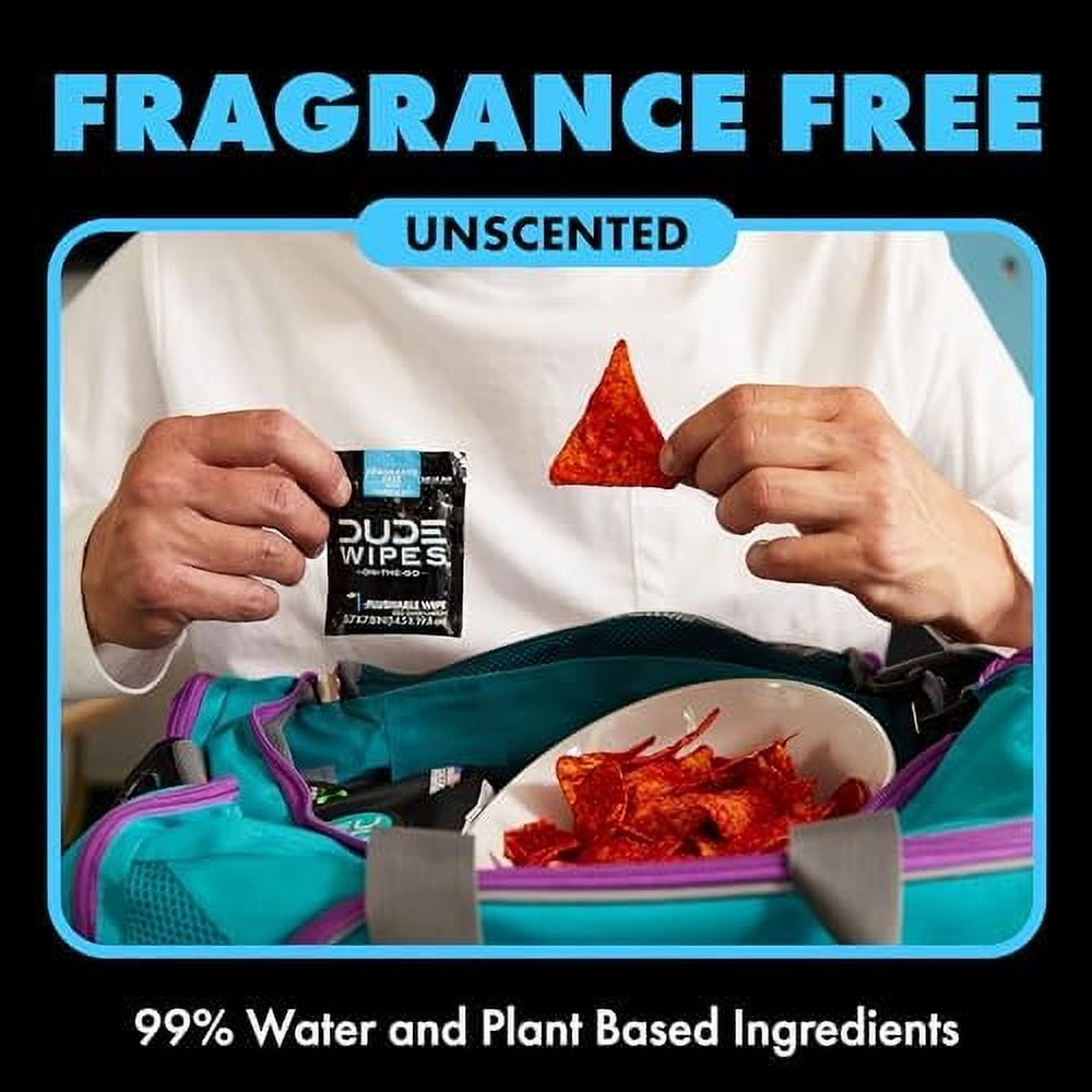 Flushable Wet Wipes (2 Packs, 30 Wipes Each) Individually Wrapped for Travel, Unscented Wet Wipes with Vitamin-E & Aloe, Septic and Sewer Safe