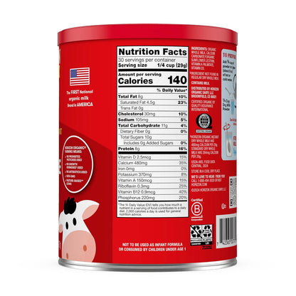 Instant Dry Whole Milk Powder, 30.6 Oz, USDA Organic, Non-Gmo, Shelf Stable, Great for Baking, Cooking, Beverages, Emergency Storage, Pantry Essential