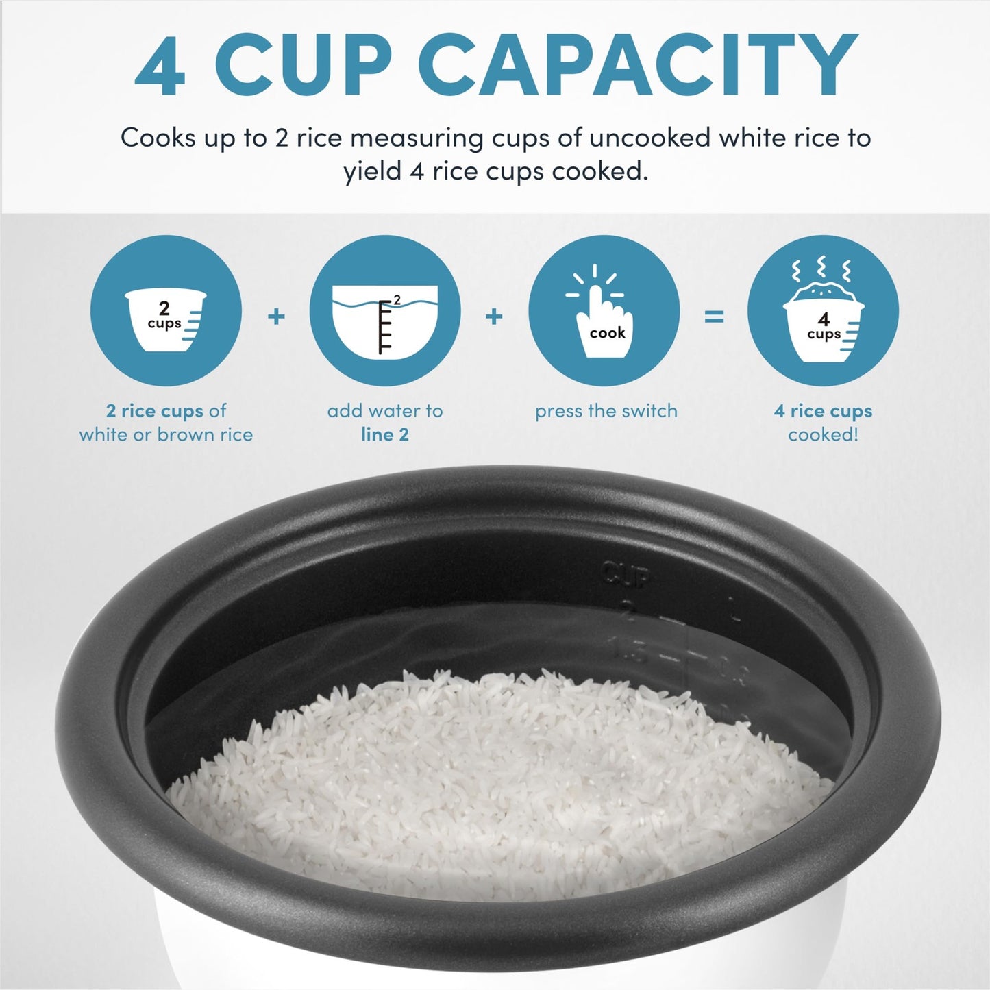 Aroma 1-Qt Mini Rice Cooker 2-Cup Uncooked Soup Oatmeal Auto Keep-Warm Milk Tea