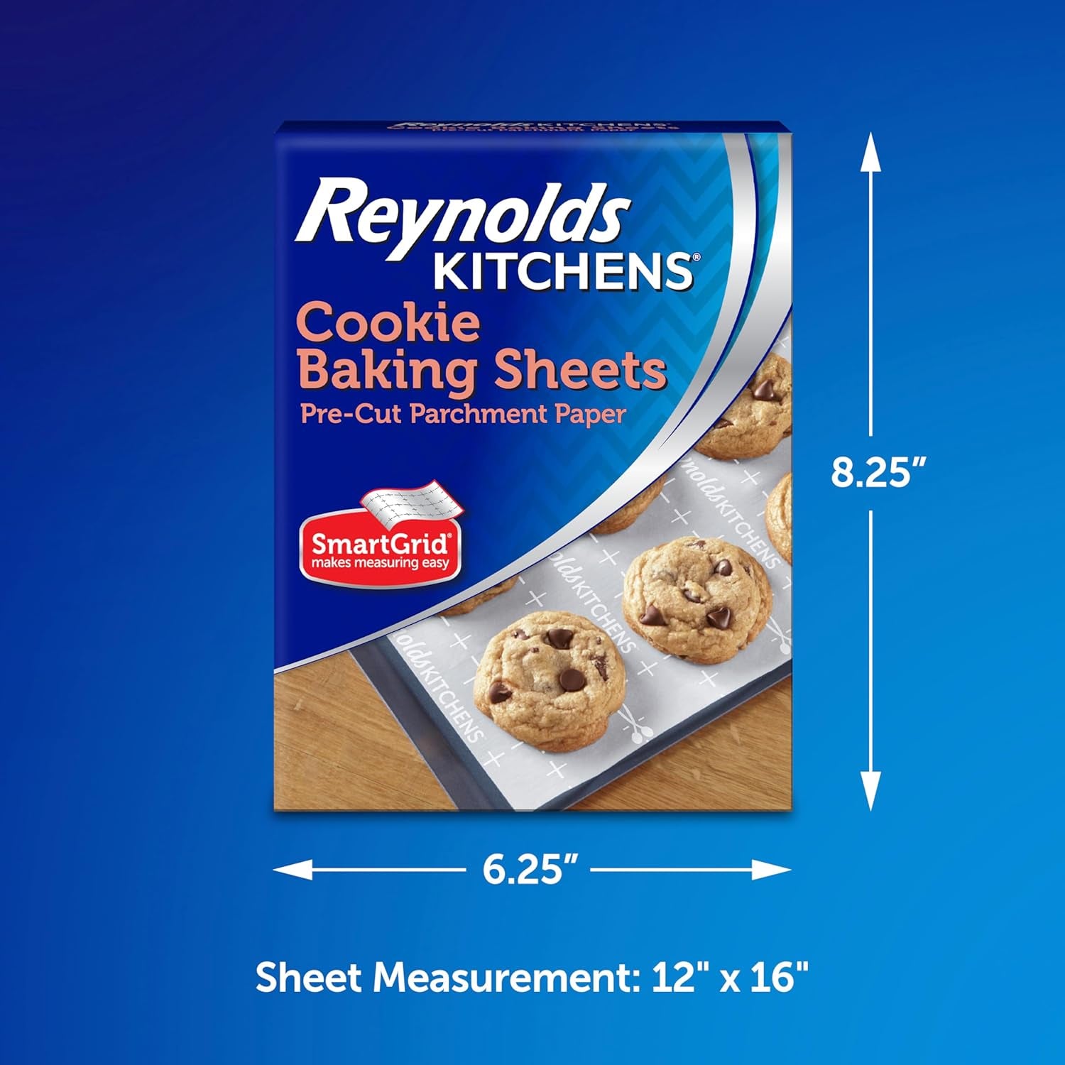 Kitchens Cookie Baking Sheets, Pre-Cut Parchment Paper,25 Count (Pack of 4), 100 Total Sheets