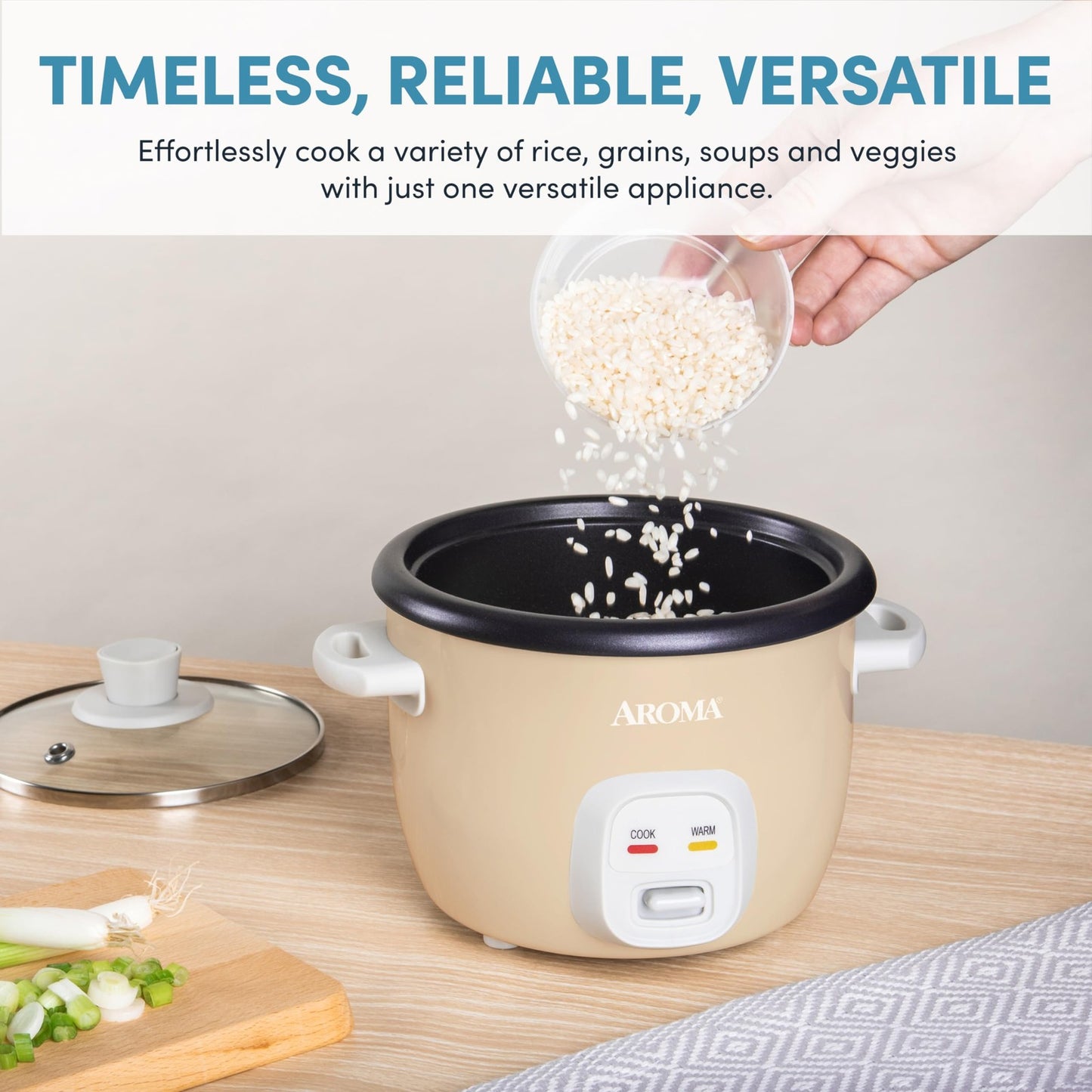 Aroma 1-Qt Mini Rice Cooker 2-Cup Uncooked Soup Oatmeal Auto Keep-Warm Milk Tea