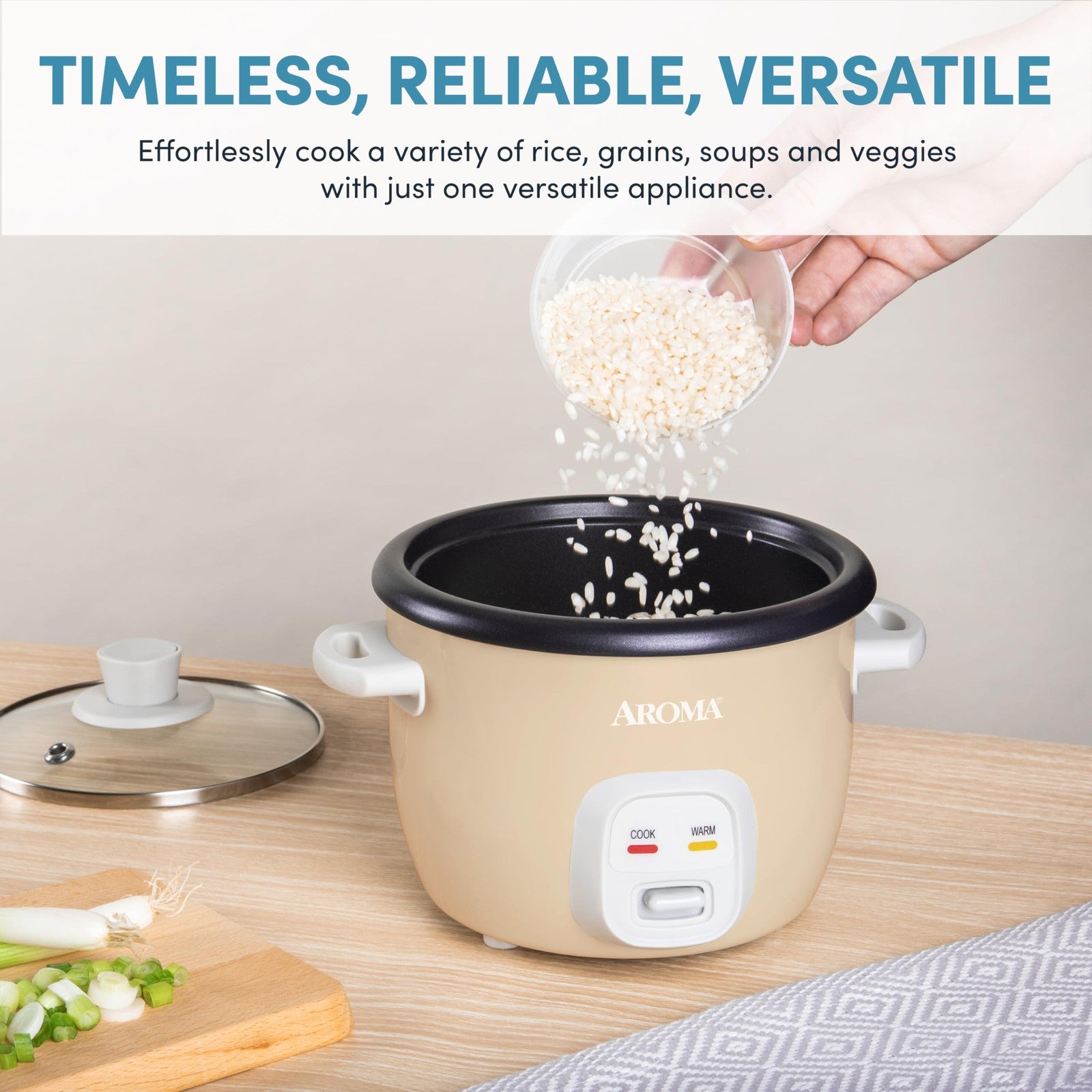 Aroma 1-Qt Mini Rice Cooker 2-Cup Uncooked Soup Oatmeal Auto Keep-Warm Milk Tea