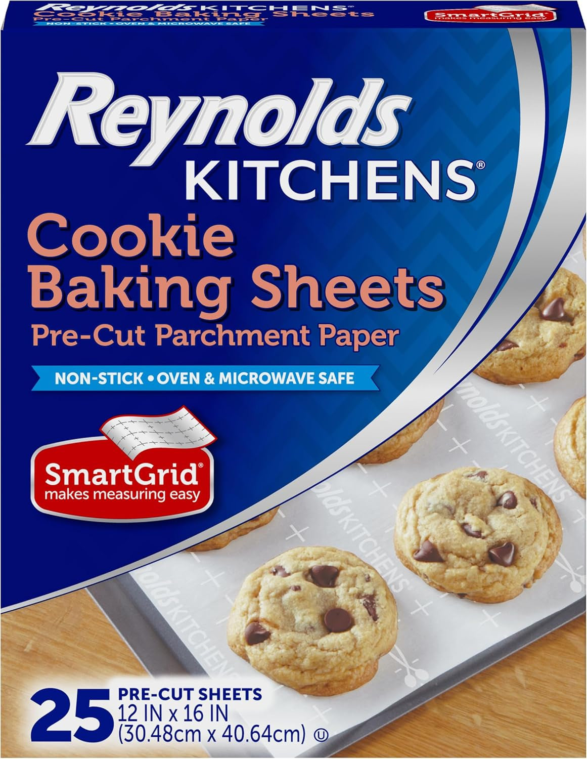 Kitchens Cookie Baking Sheets, Pre-Cut Parchment Paper,25 Count (Pack of 4), 100 Total Sheets