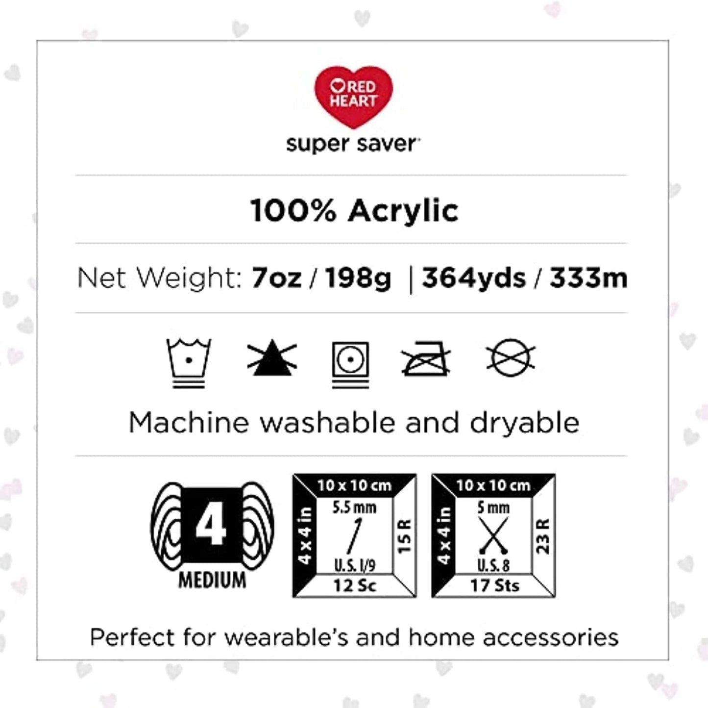 Red Heart Super Saver White Yarn - 3 Pack of 198G/7Oz - Acrylic - 4 Medium (Wors